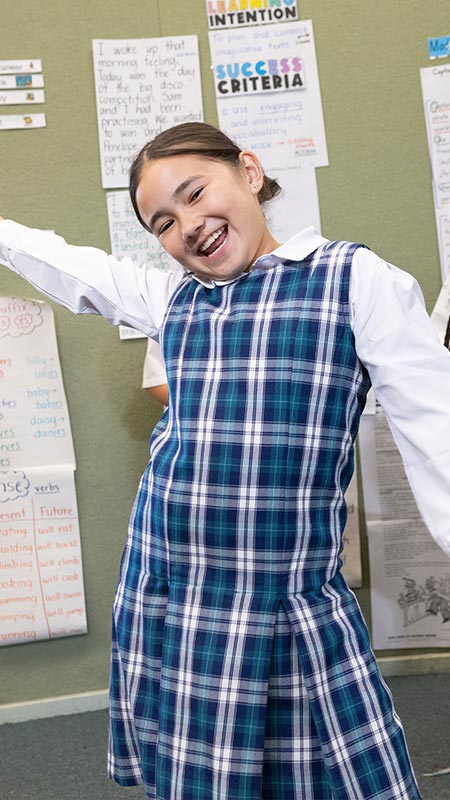 Two Holy Family Primary Emerton students playing