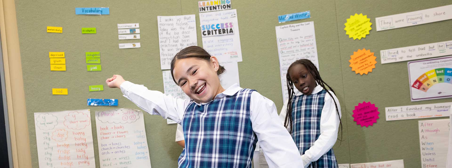 Two Holy Family Primary Emerton students playing