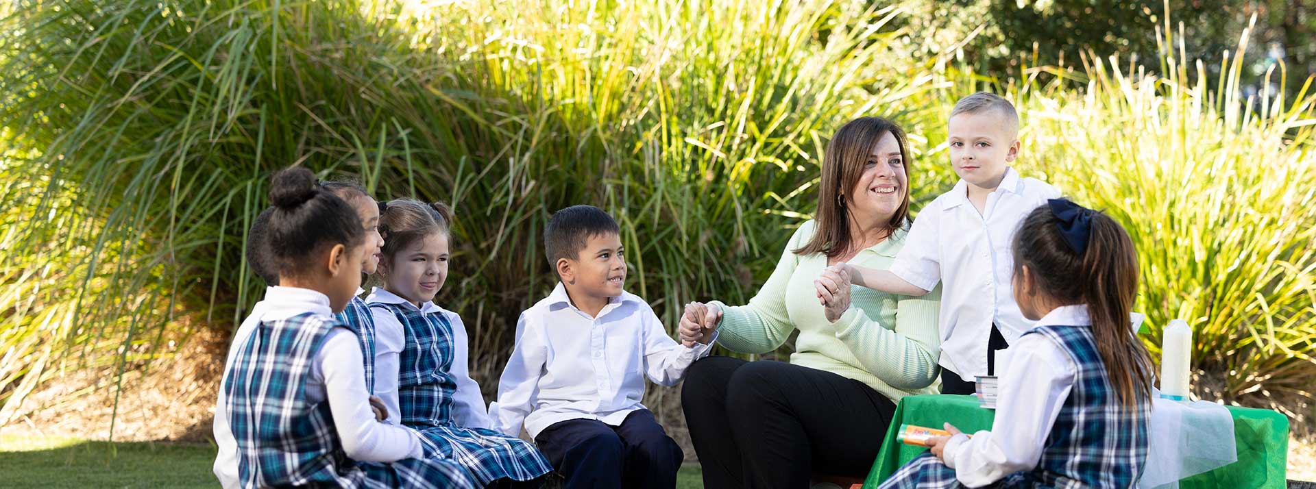 Prayer cirlce at Holy Family Primary Emerton