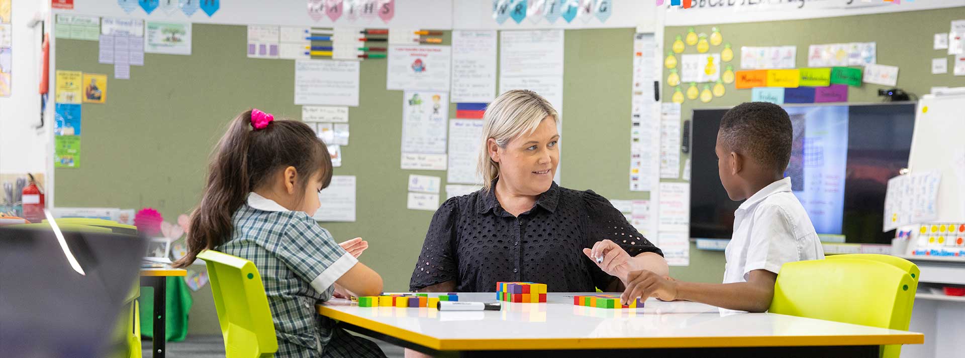 Holy Family Primary Emerton teacher and student