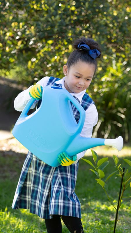 Holy Family Primary Emerton students gardening