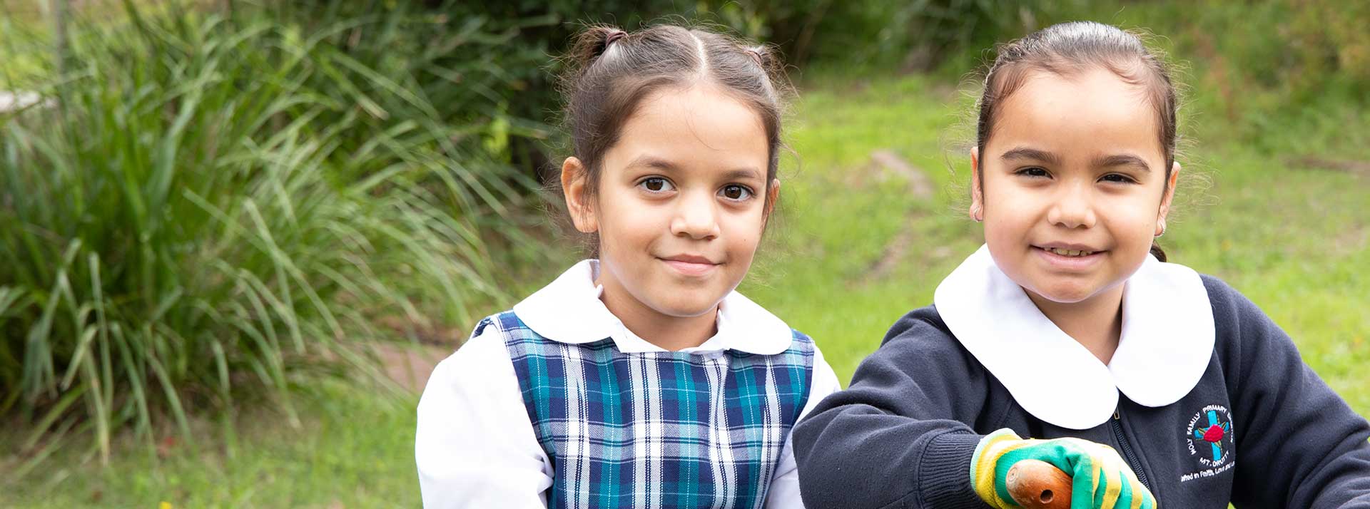 Holy Family Primary Emerton students in school garden