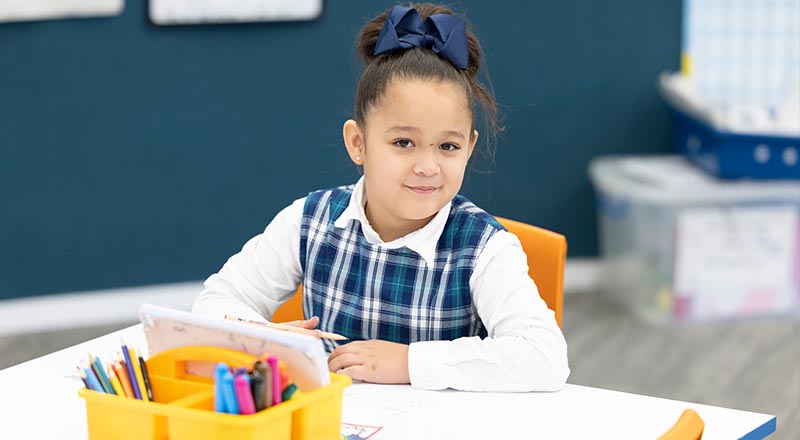 Holy Family Primary Emerton student learning in class