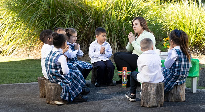 Prayer circle at Holy Family Primary Emerton