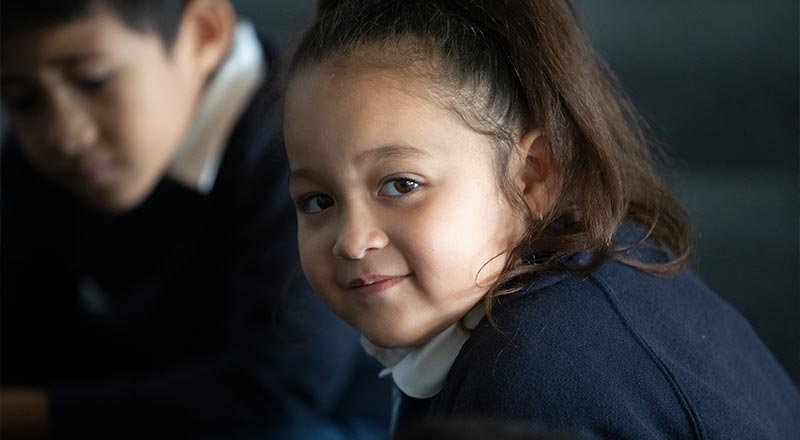 Holy Family Primary Emerton student reflecting