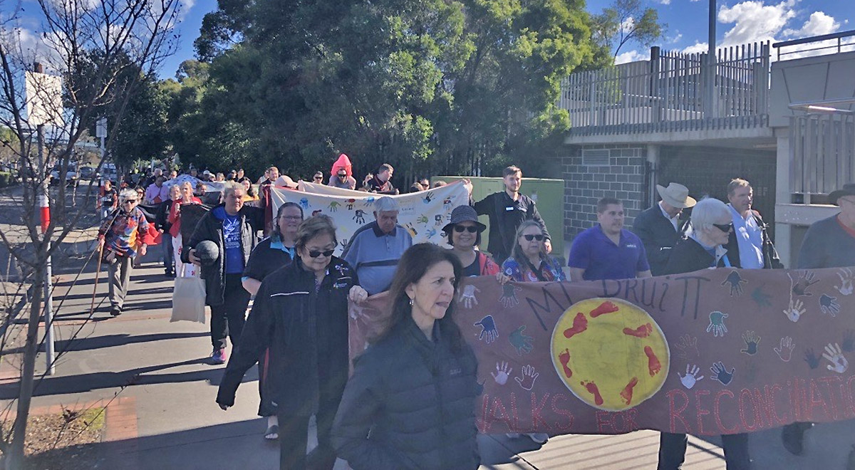 Local community members during the Mt Druitt Reconciliation Walk.